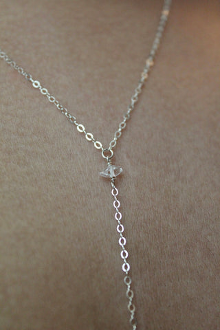 Herkimer Diamond Lariat Necklace