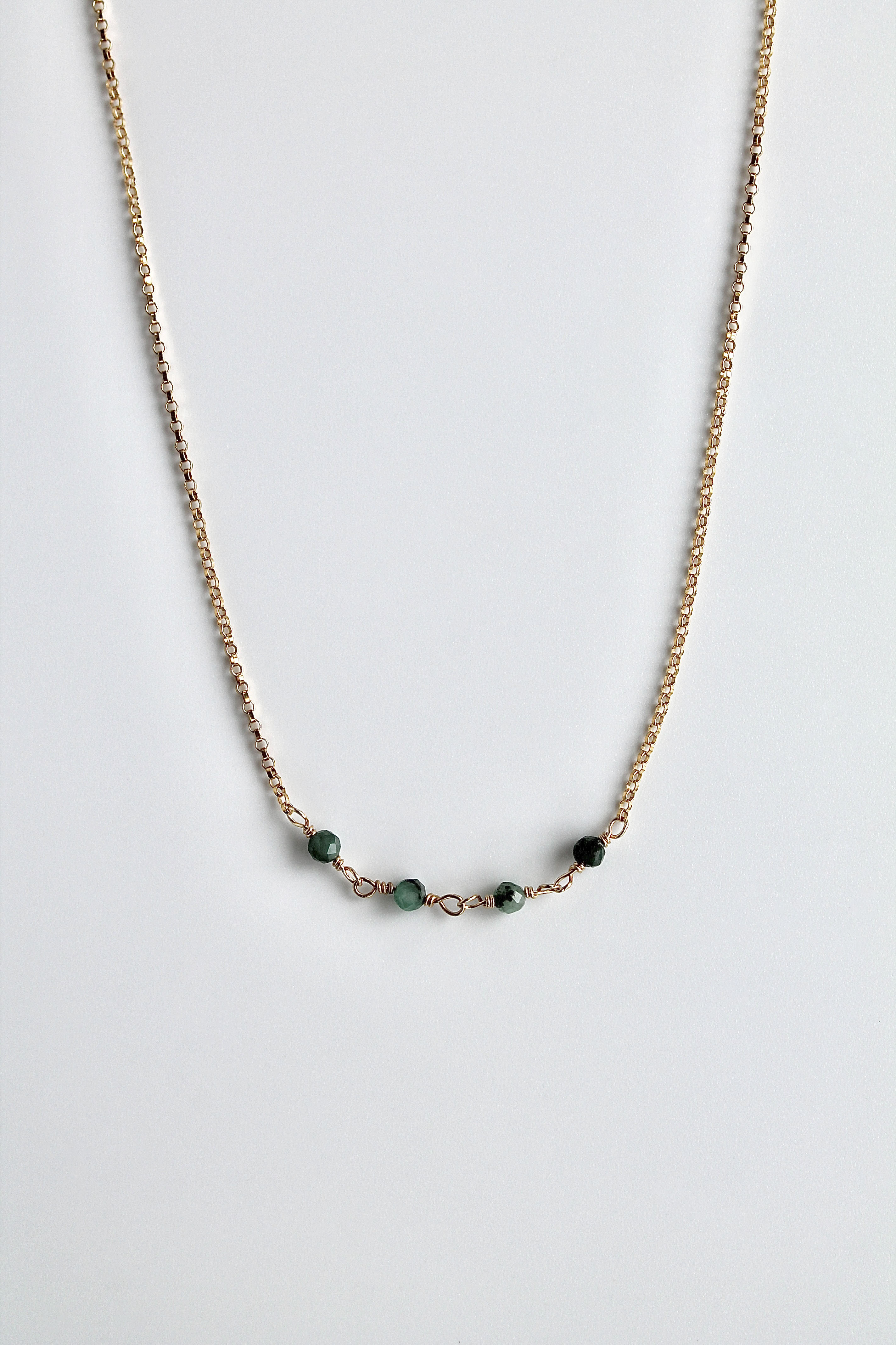 Birthstone Bar Necklace - Emerald (May) - Rejuvenation