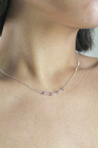 Birthstone Bar Necklace - Amethyst (February) - Serenity