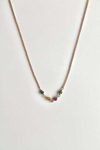 Collar con barra de piedra natal - Turmalina (octubre) - Alineación