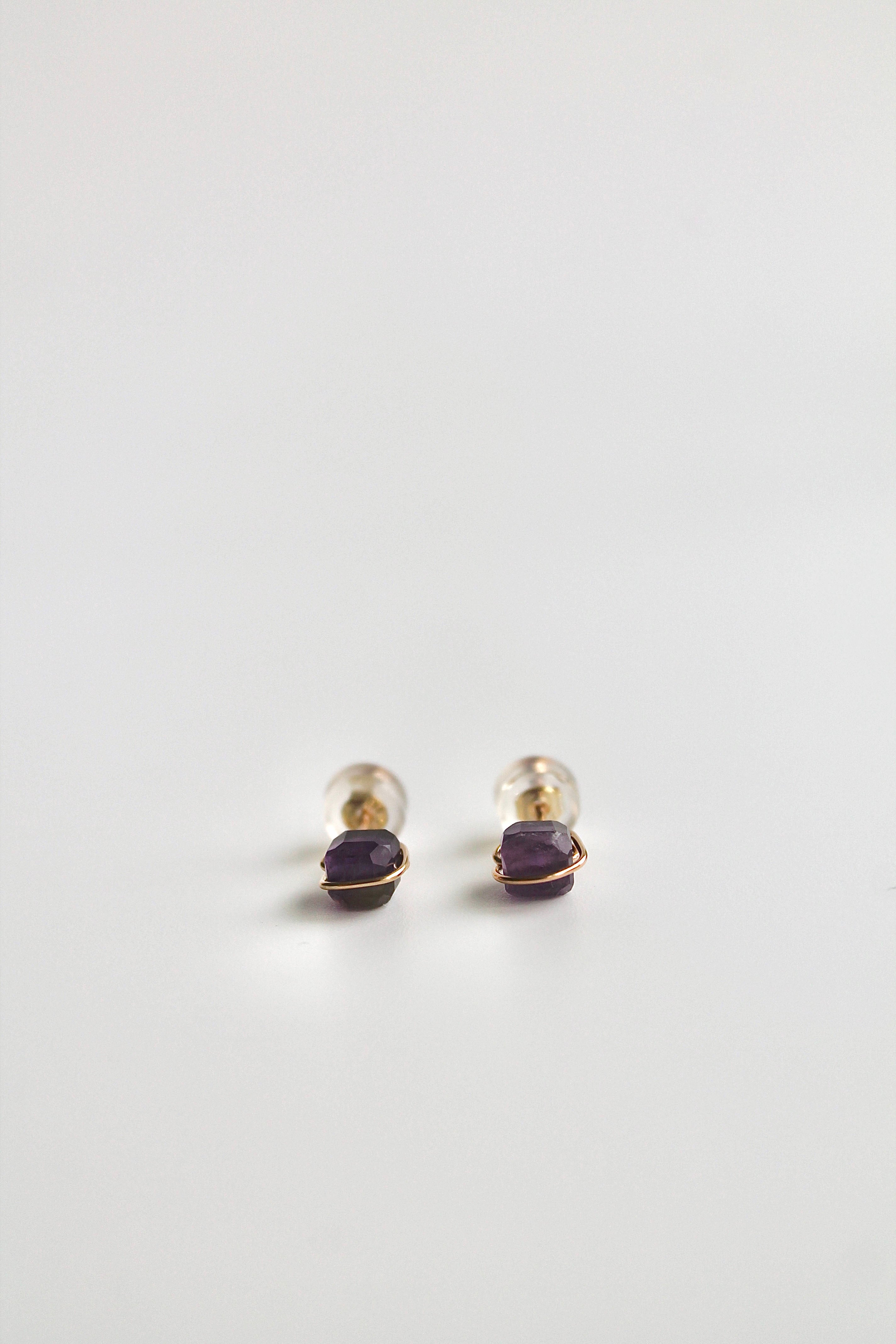 Birthstone Studs - Amethyst (February) - Serenity