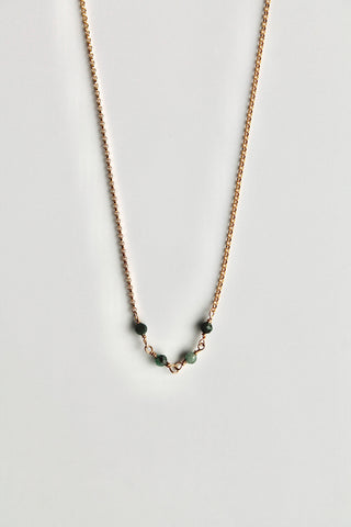 Collar con barra de piedra natal - Esmeralda (mayo) - Rejuvenecimiento