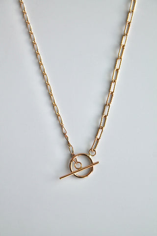 Toggle Clasp Patchwork Chain Necklace