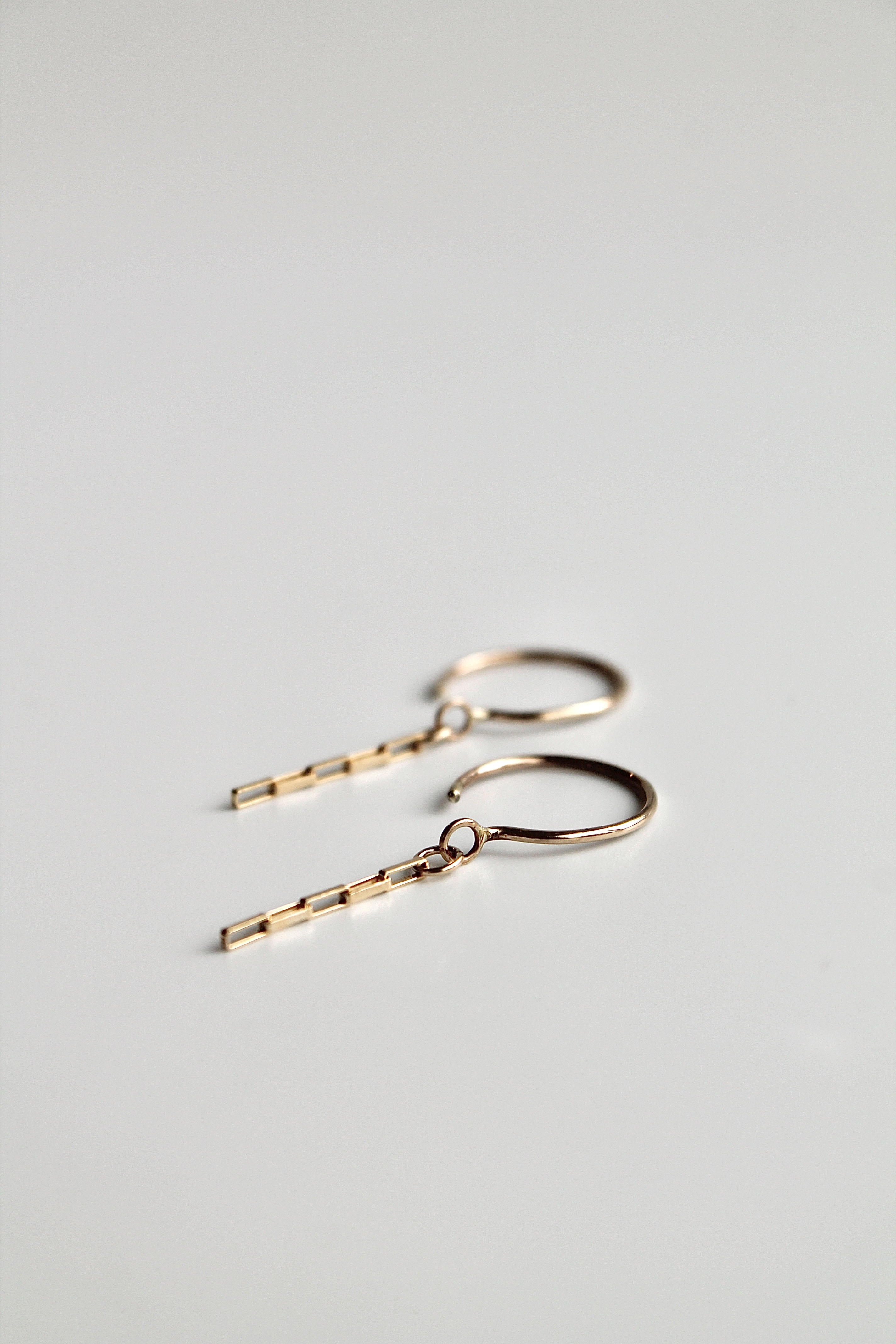 Threader Hoops (with Dangly Chain)