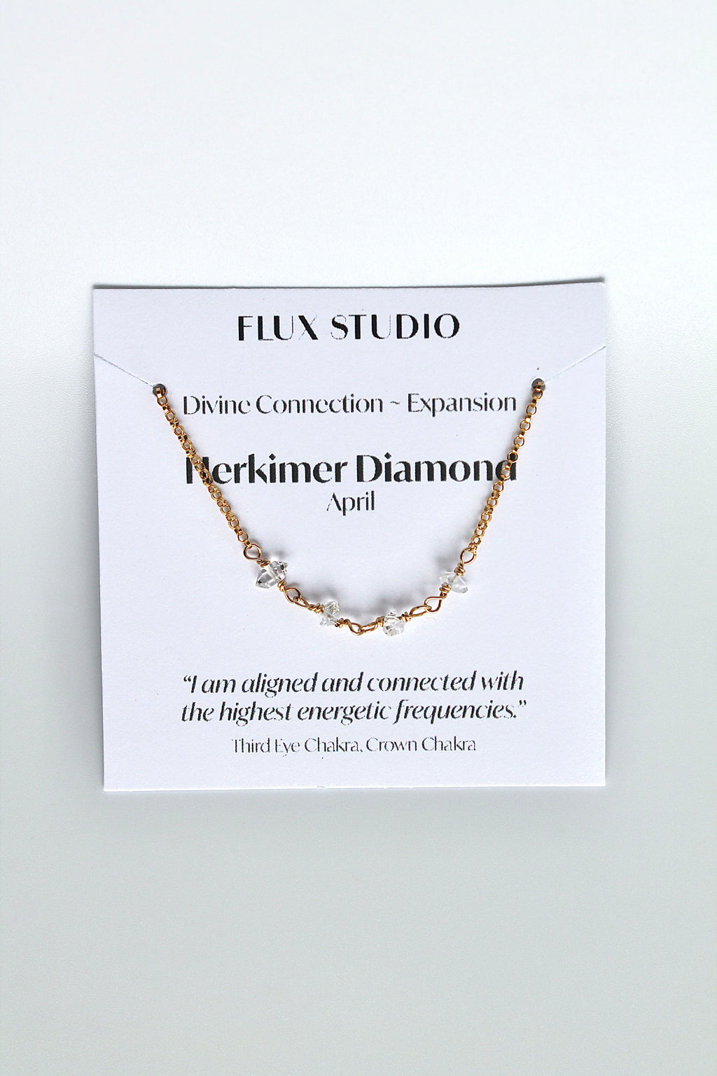 Birthstone Bar Necklace - Herkimer Diamond (April) - Divine Connection