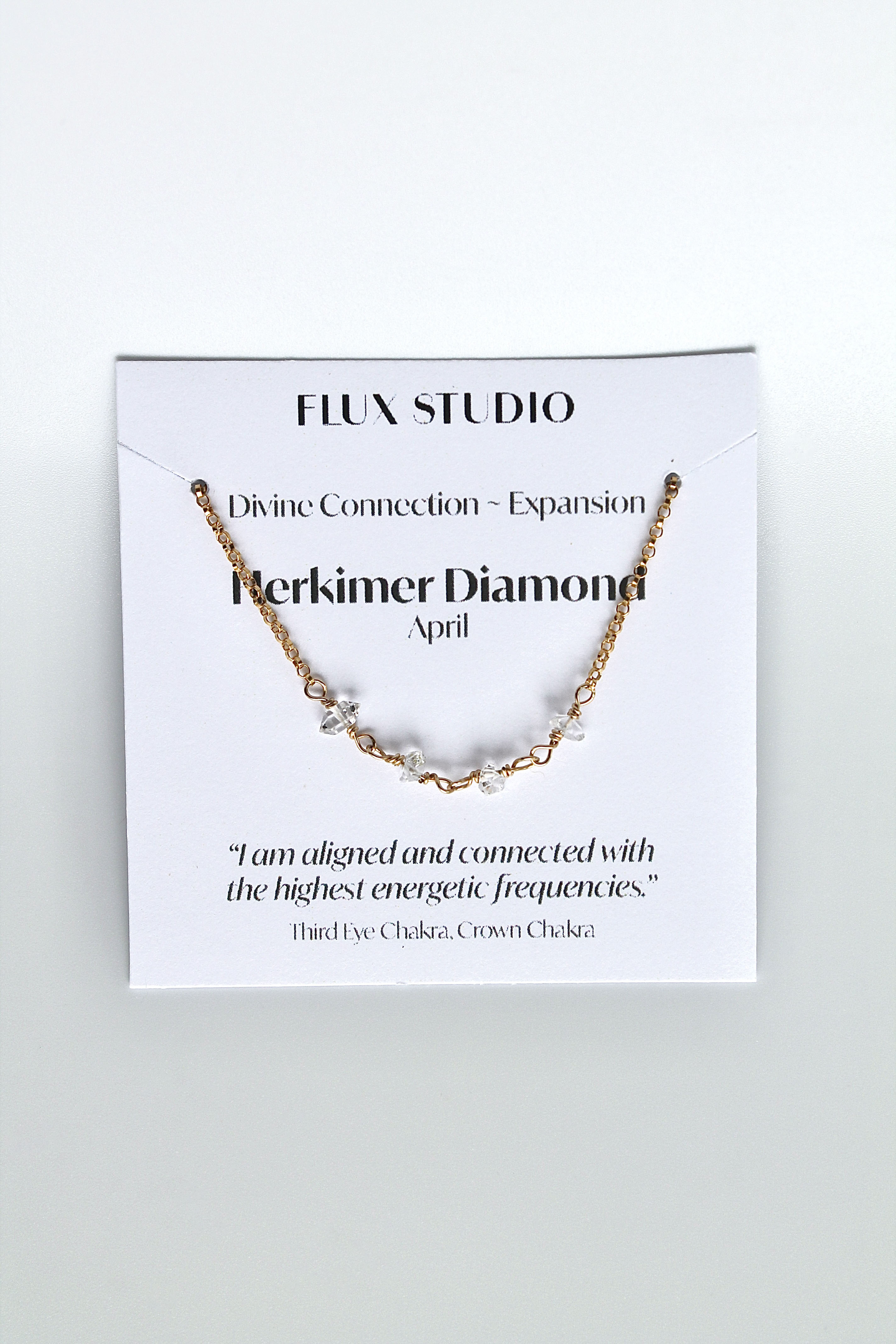 Birthstone Bar Necklace - Herkimer Diamond (April) - Divine Connection