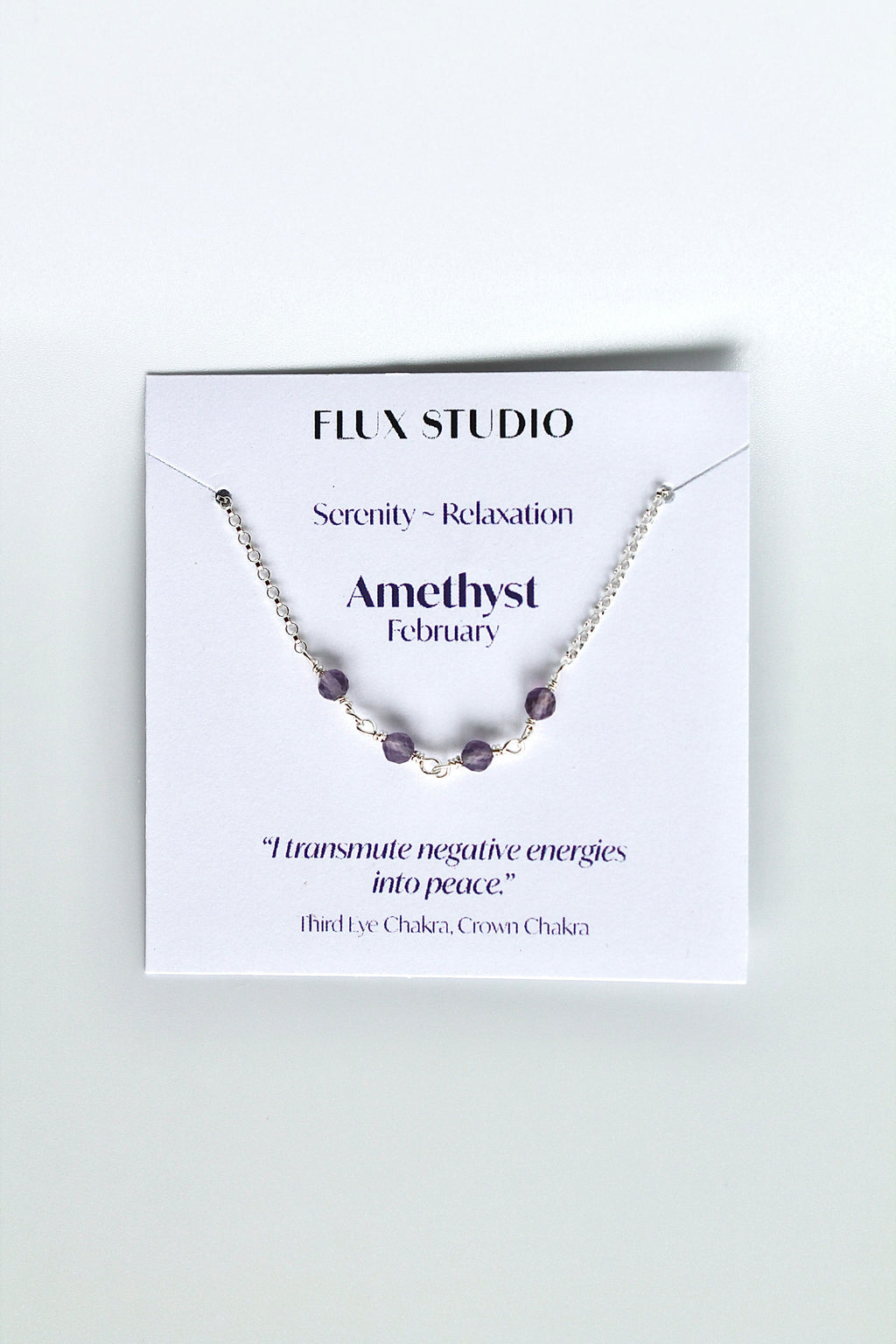 Birthstone Bar Necklace - Amethyst (February) - Serenity