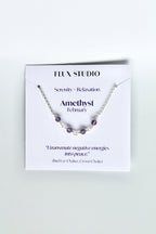 Birthstone Bar Necklace - Amethyst (February) - Serenity