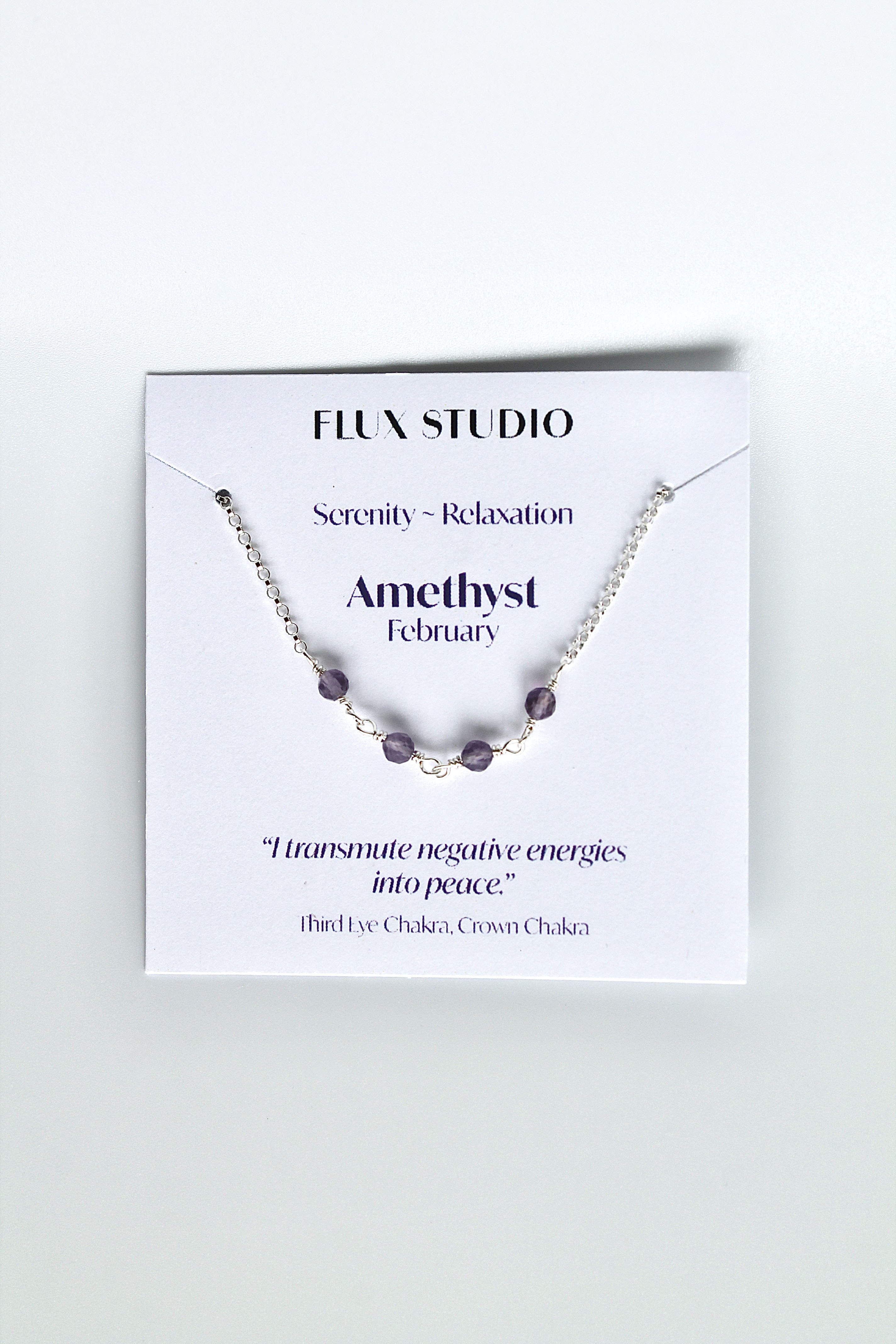 Birthstone Bar Necklace - Amethyst (February) - Serenity