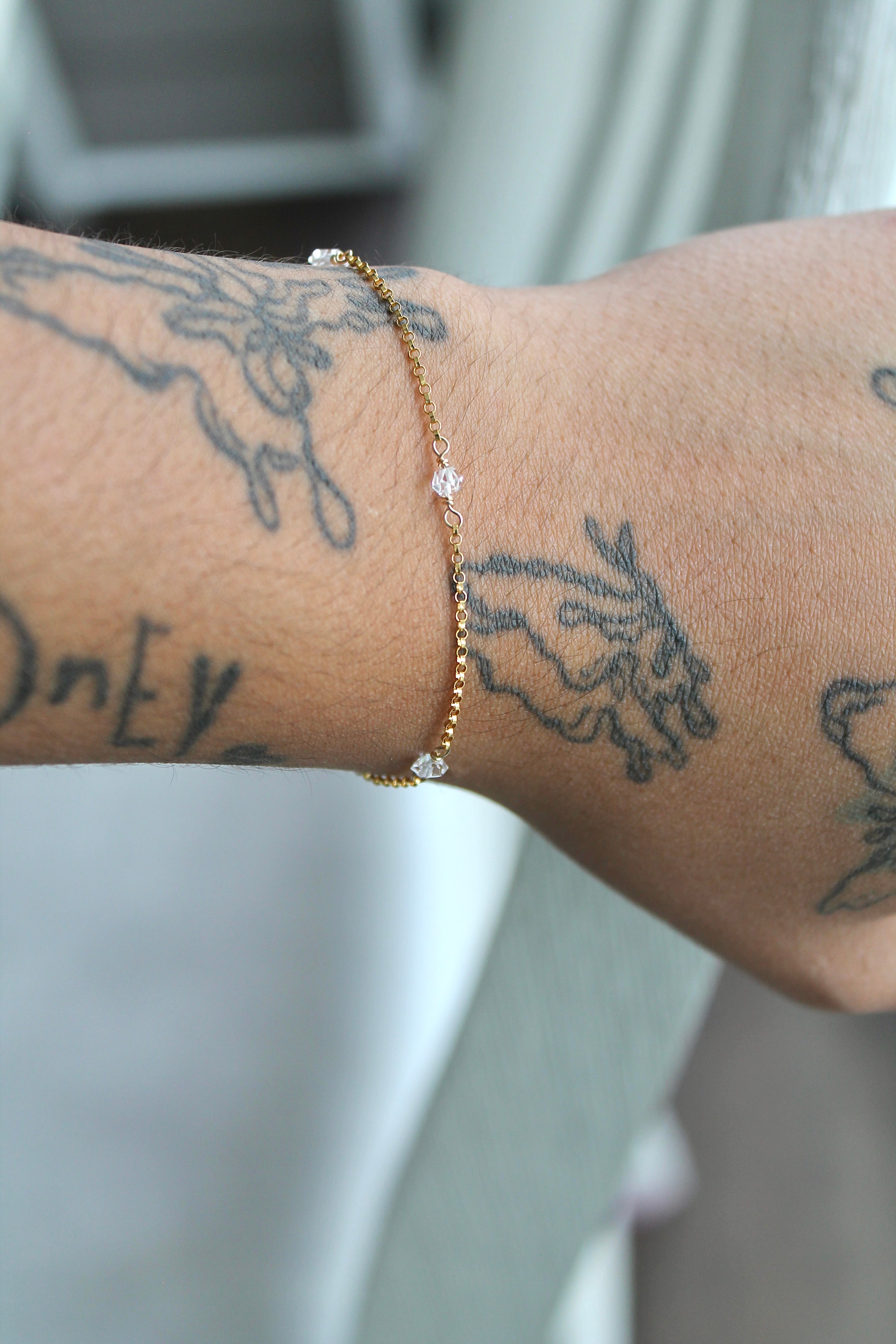 Multi Birthstone Bracelet - Herkimer Diamond (April) - Divine Connection