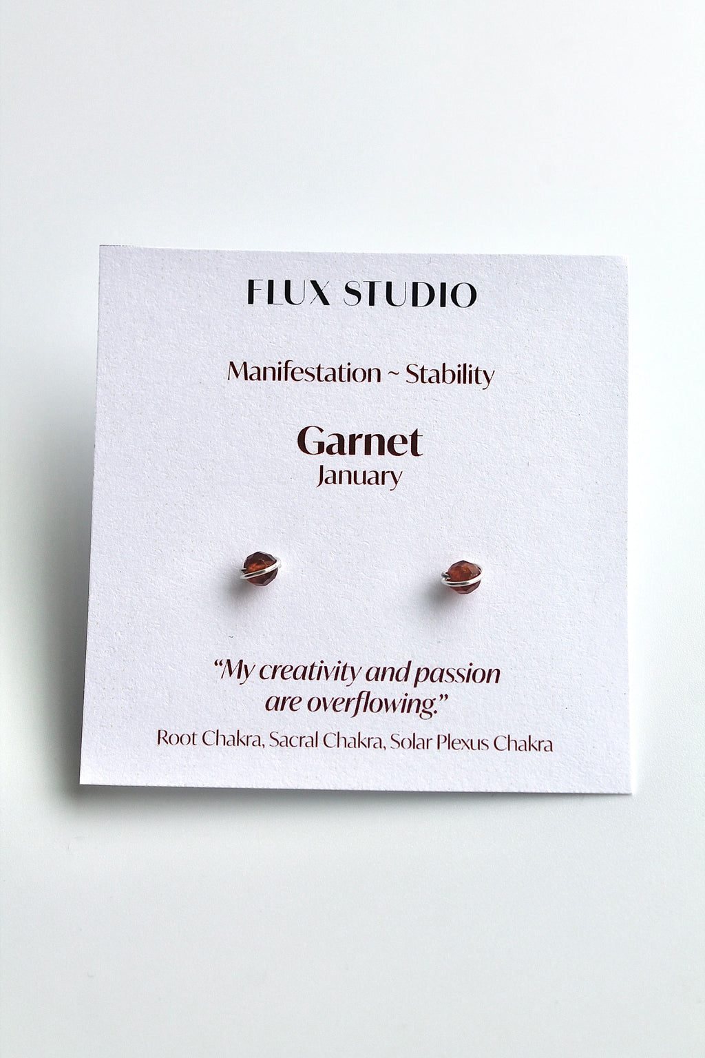 Birthstone Studs - Garnet (January) - Manifestation