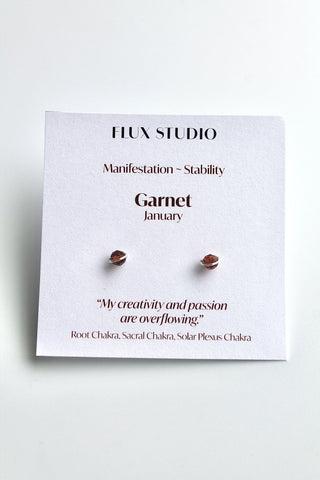 Birthstone Studs - Garnet (January) - Manifestation