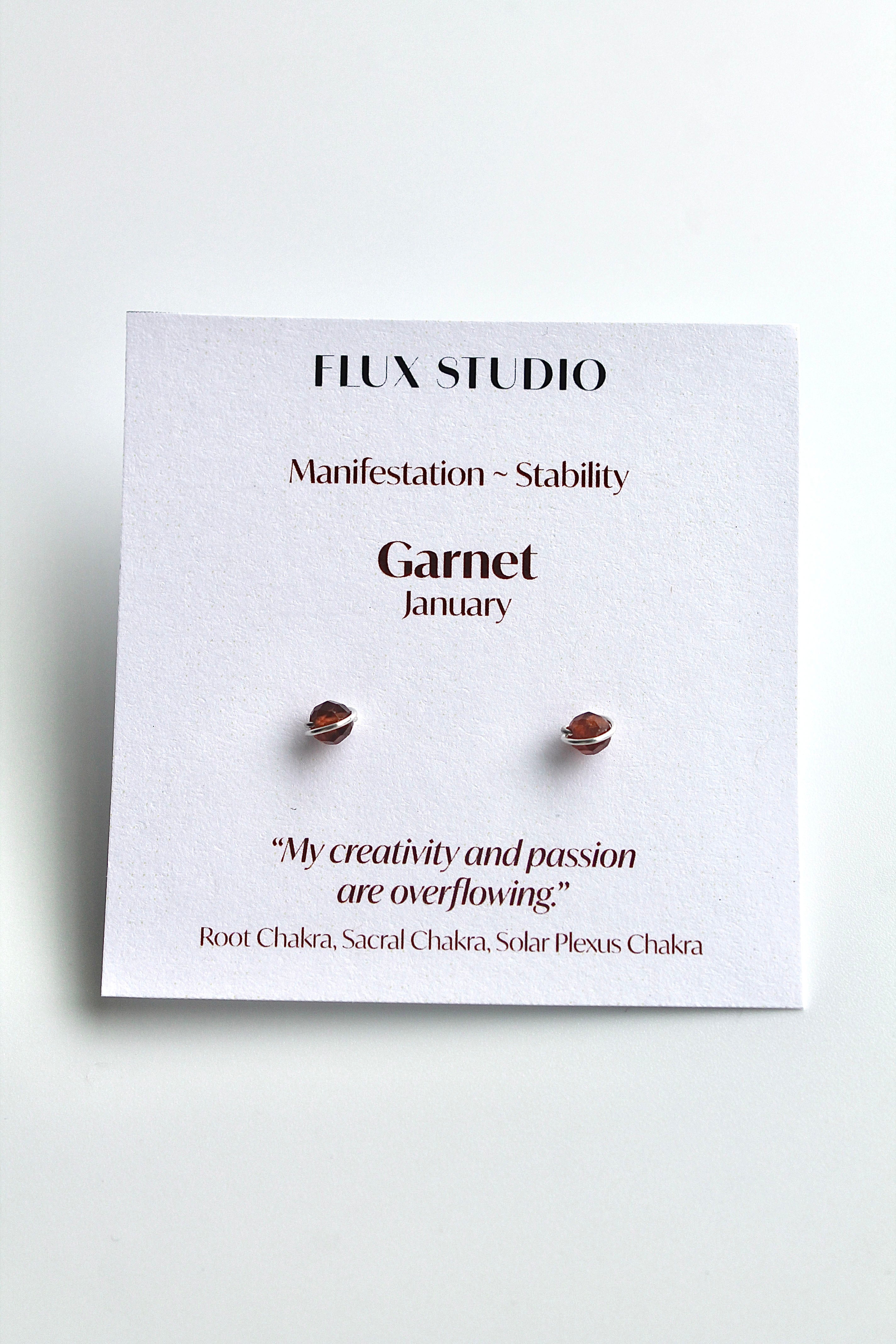 Birthstone Studs - Garnet (January) - Manifestation