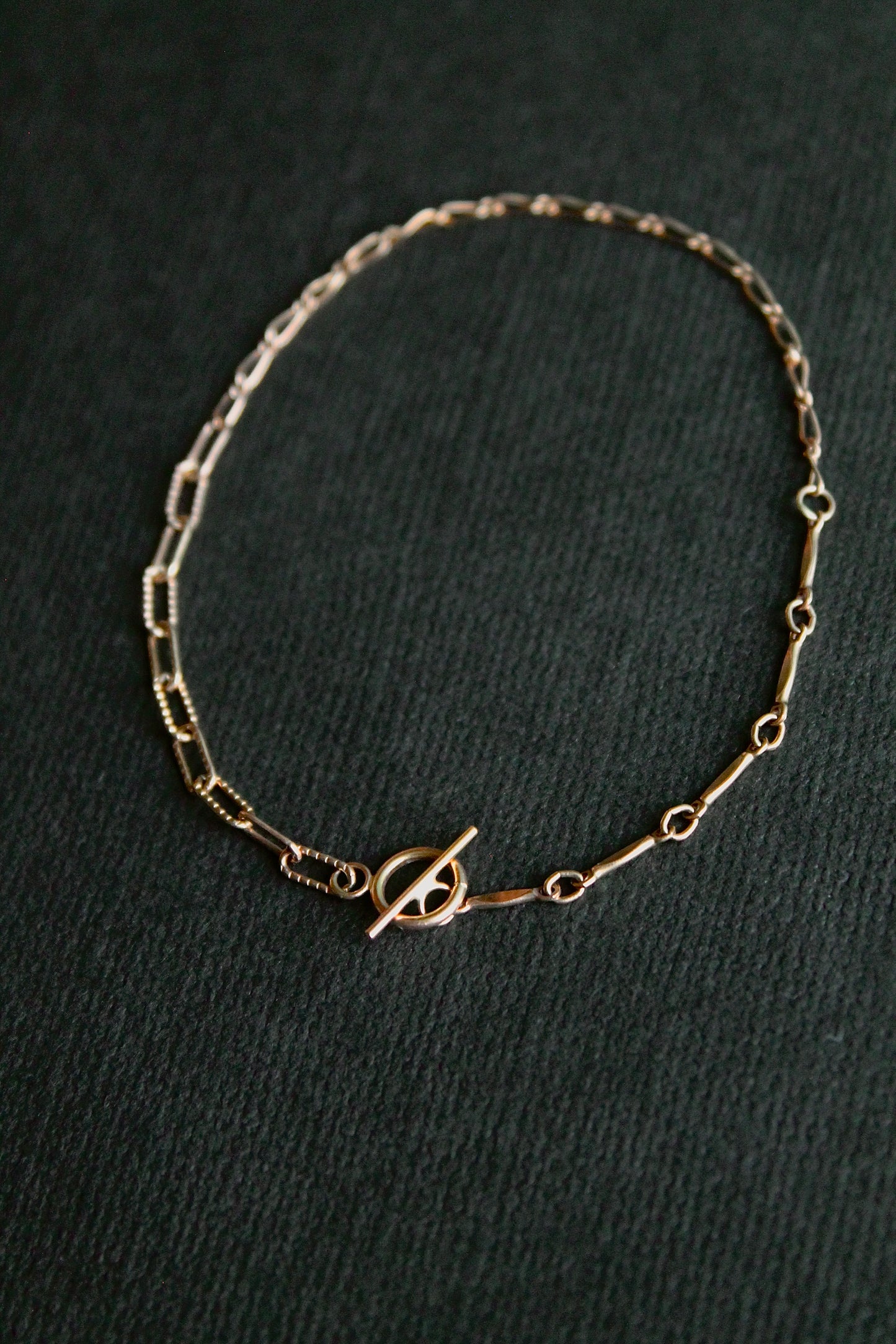 TOGGLE CLASP PATCHWORK BRACELET - 14K GOLD FILLED