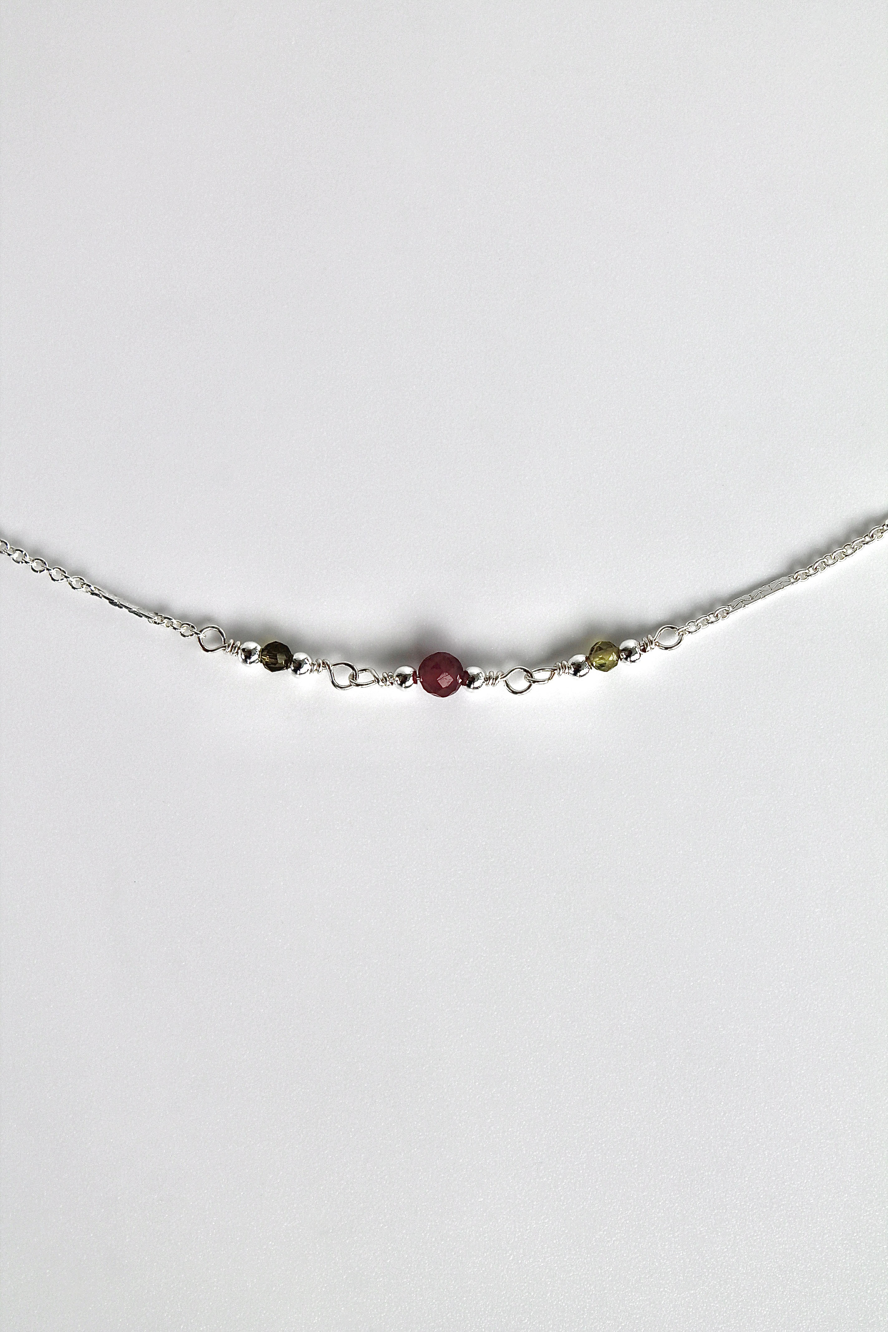 Compassion Healing Bracelet (Green & Rubellite Tourmaline)