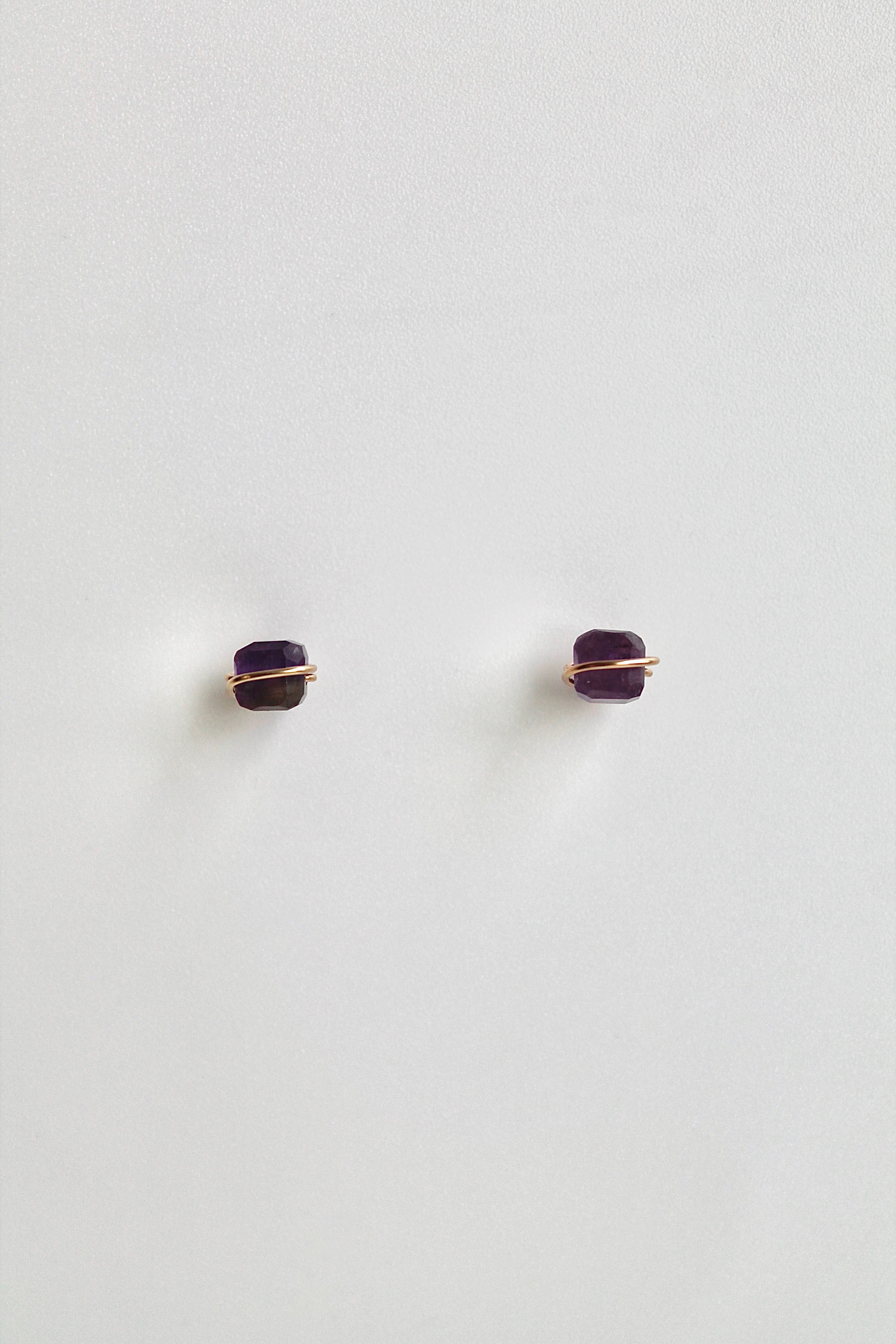 Birthstone Studs - Amethyst (February) - Serenity