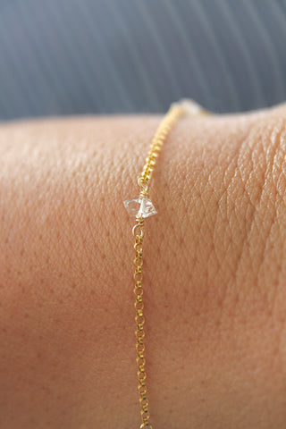 Bracelet multi-pierres de naissance - Diamant Herkimer (avril) - Lien Divin