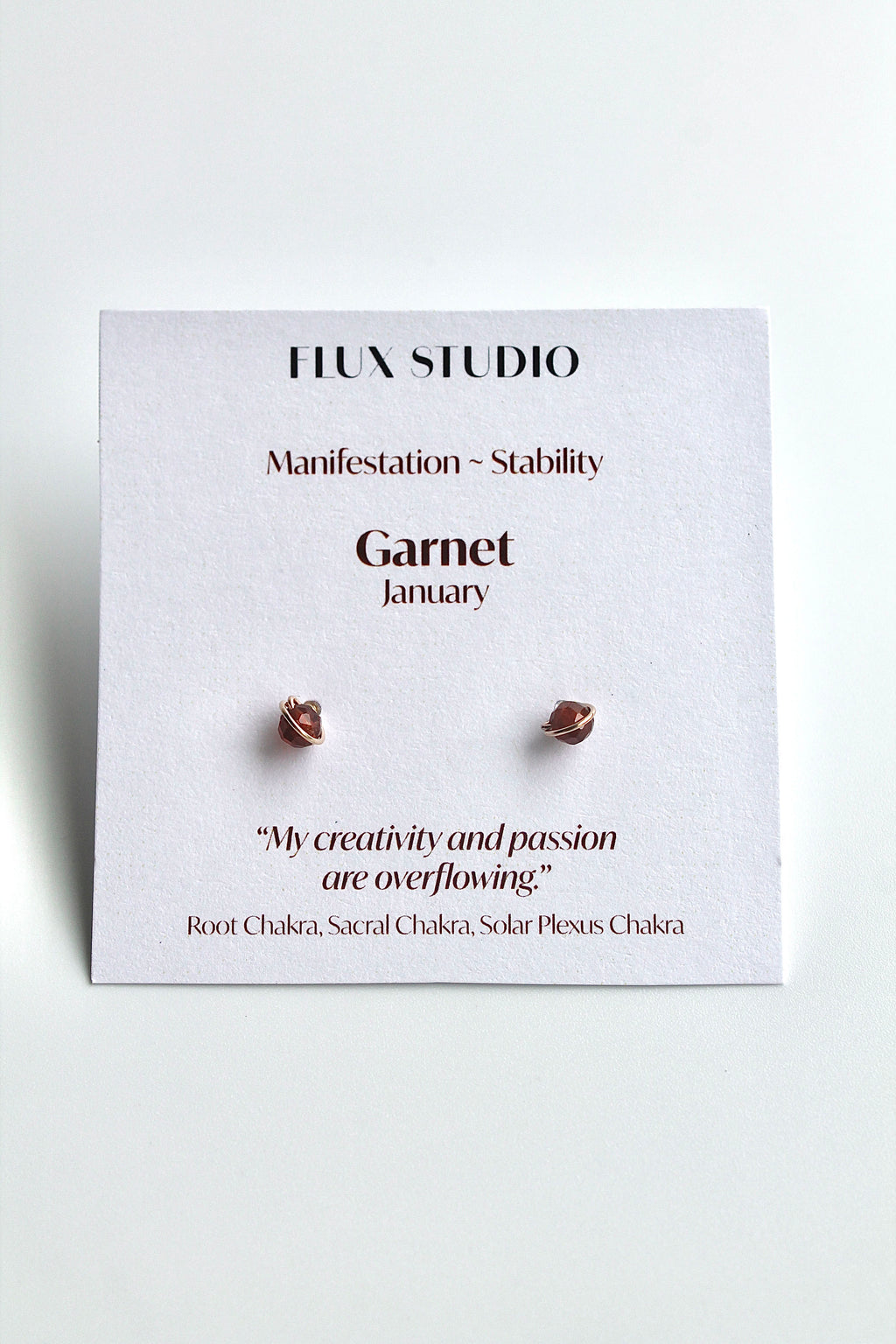 Birthstone Studs - Garnet (January) - Manifestation