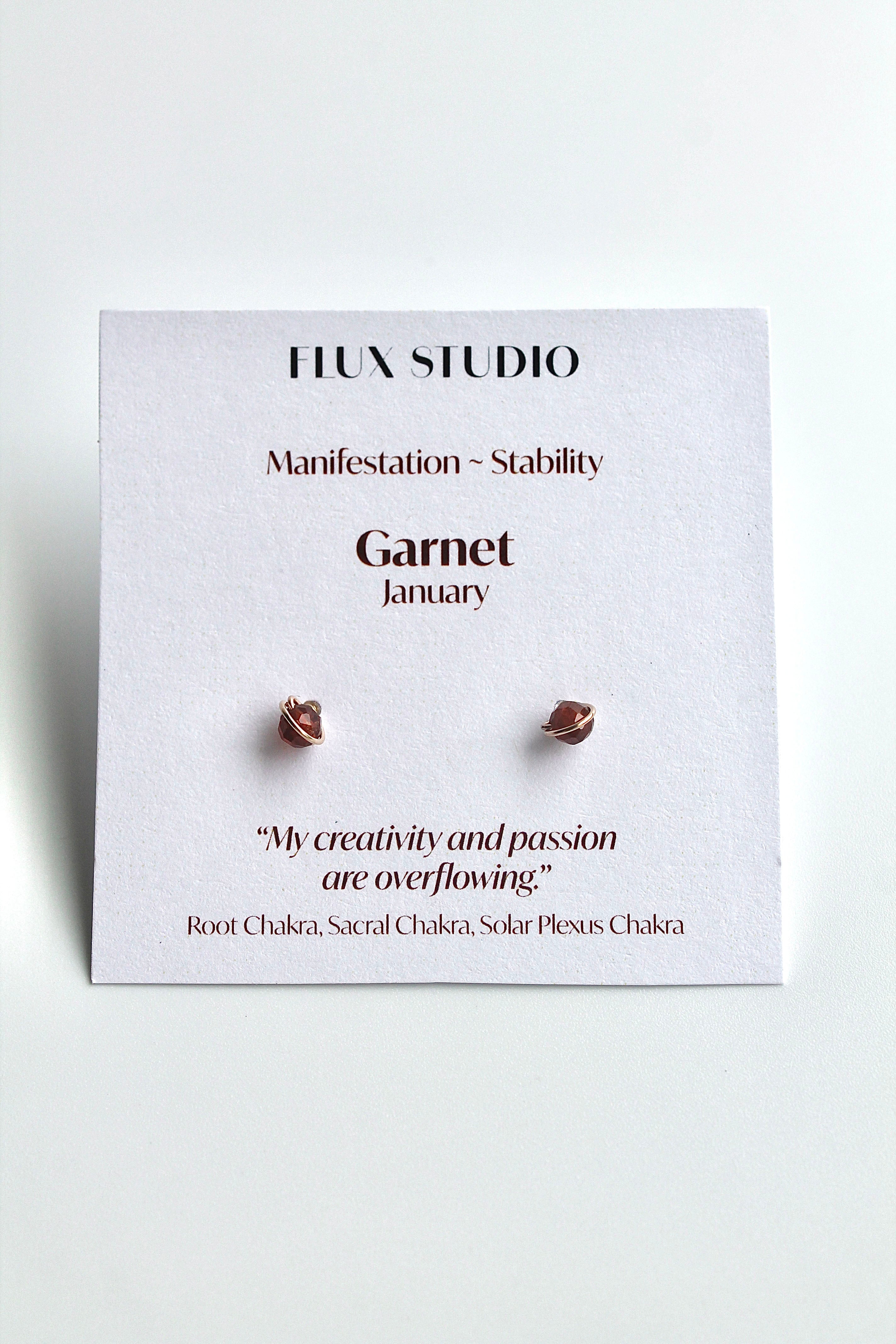 Birthstone Studs - Garnet (January) - Manifestation