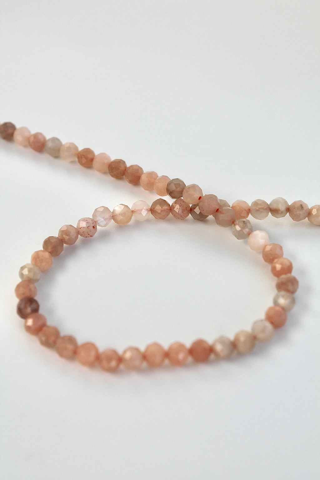 Threader Hoops (Peach Moonstone)