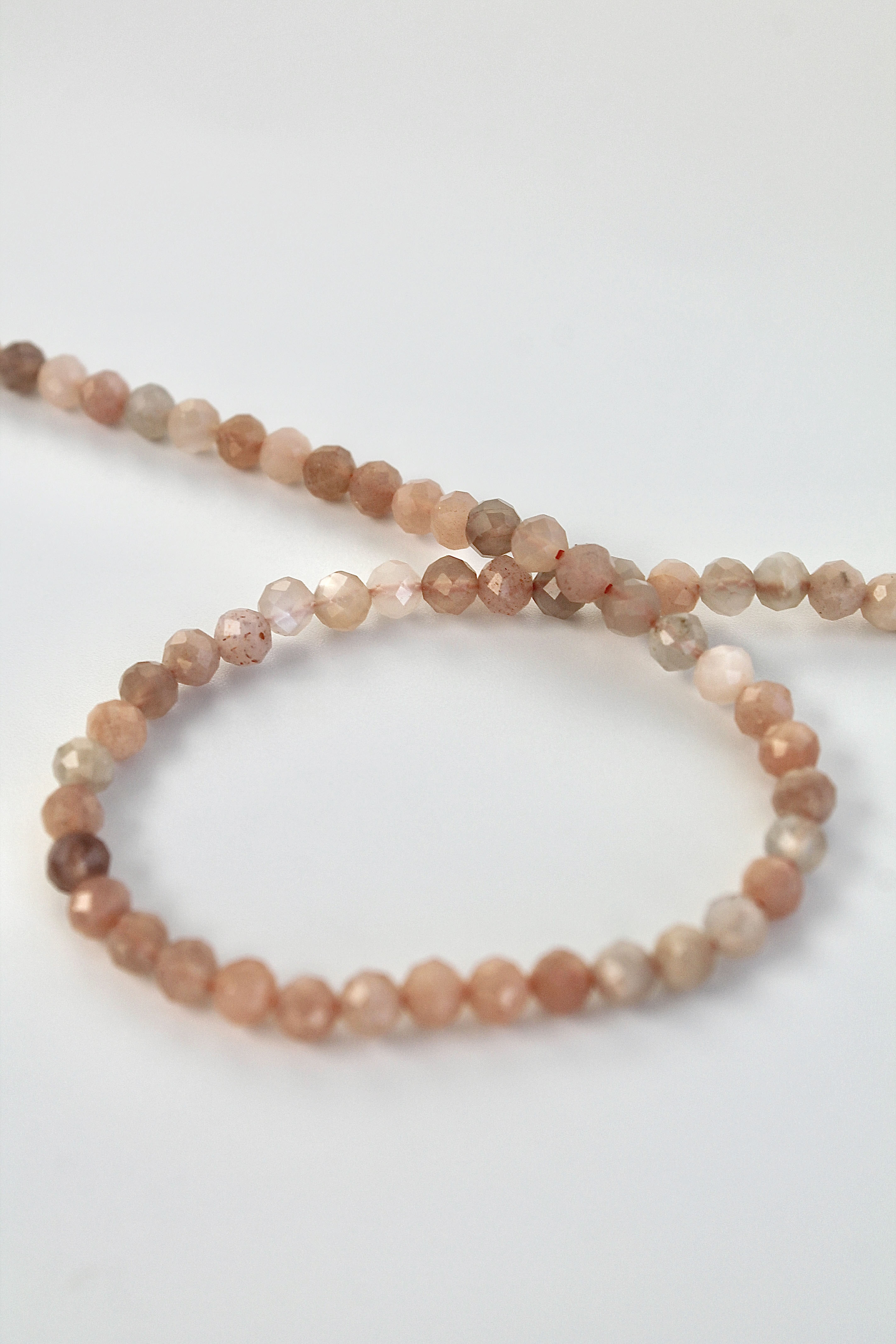 Threader Hoops (Peach Moonstone)