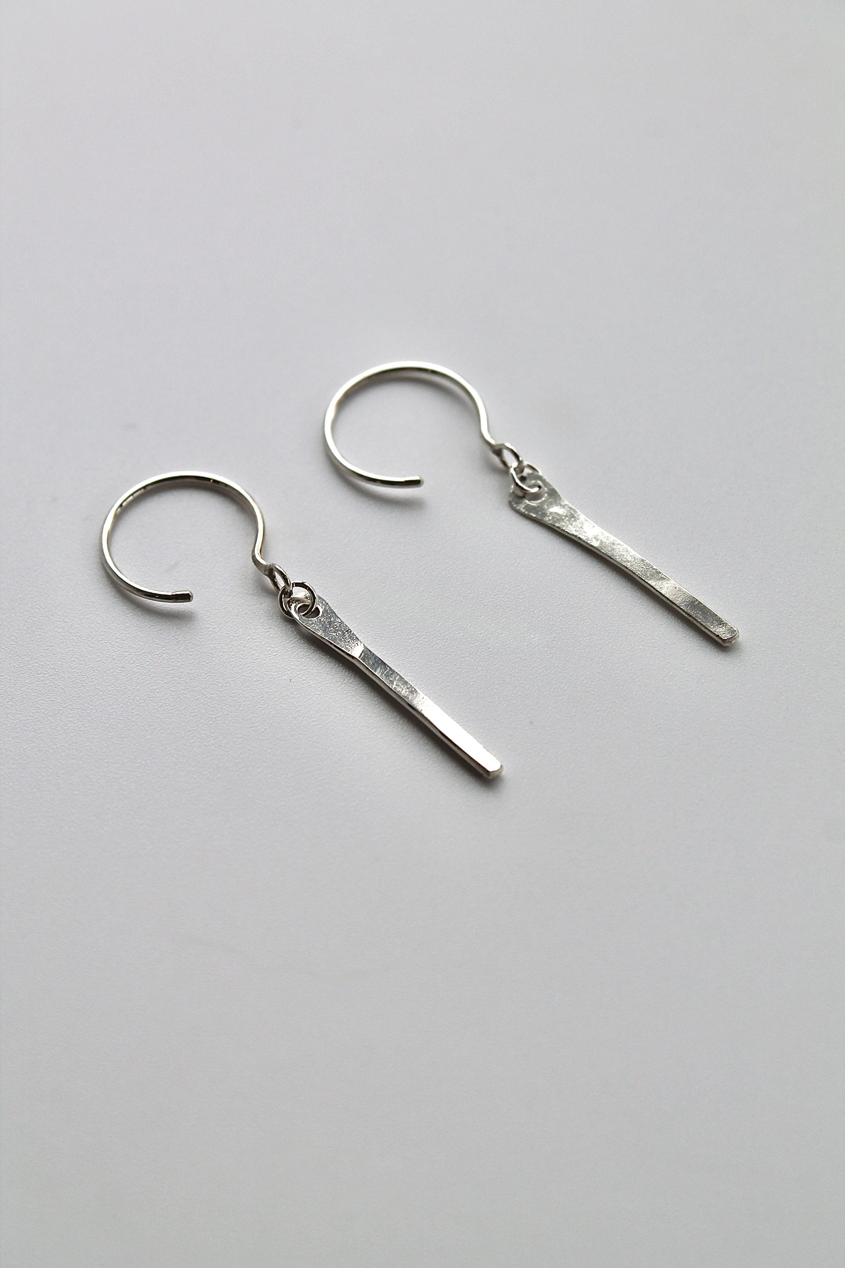 Threader Hoops (with Dangly Hammered Bar)