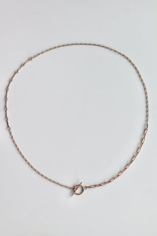 Toggle Clasp Patchwork Chain Necklace