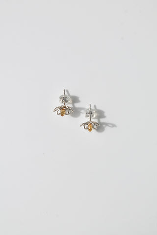 Daffodil & Citrine Studs - Sterling Silver