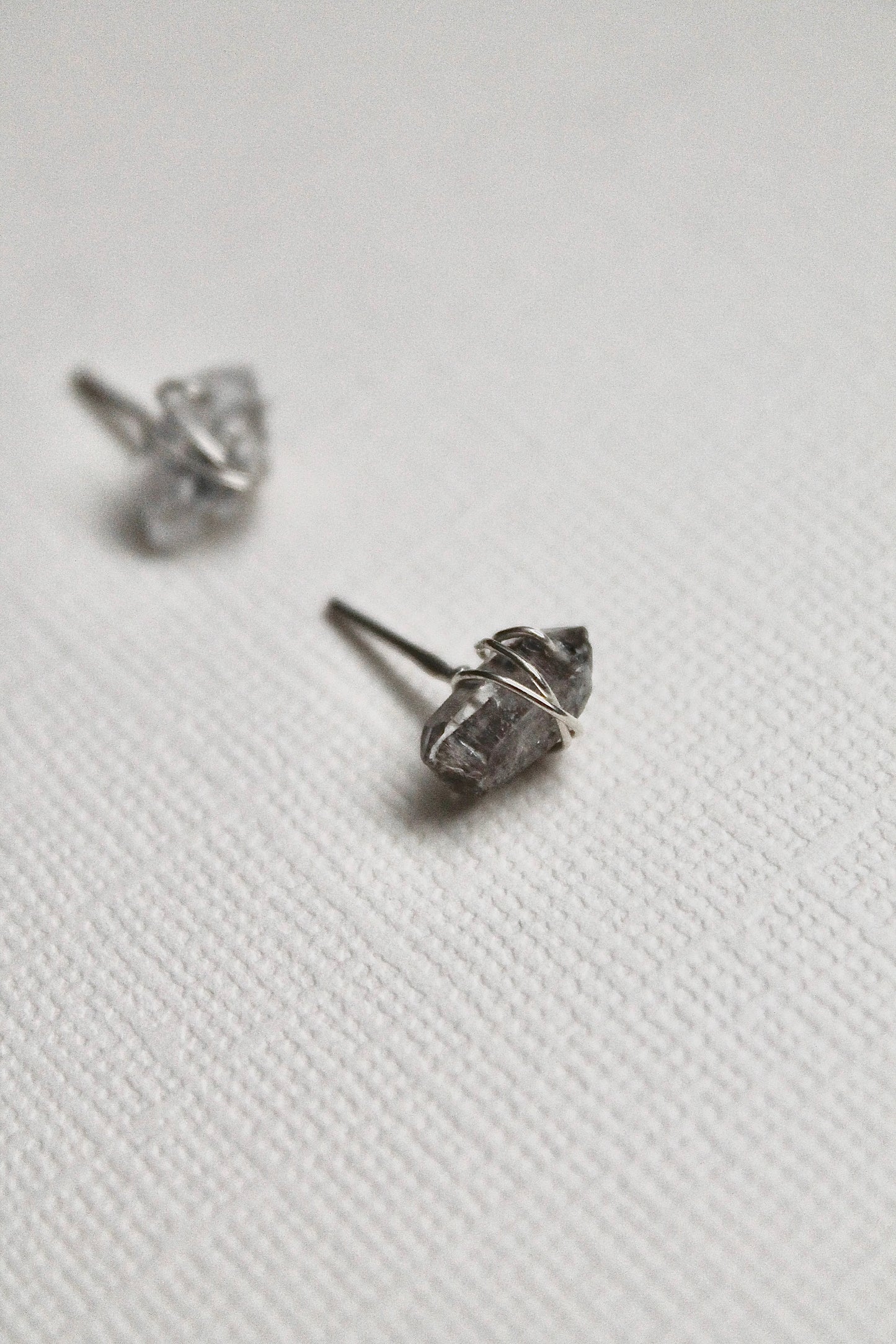 HERKIMER DIAMOND STUDS - STERLING SILVER