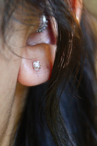 Birthstone Studs - Herkimer Diamond (April) - Divine Connection