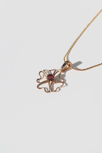 Phlox & Tourmaline Pendant Necklace - 14k Gold Filled