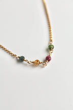 Collar con barra de piedra natal - Turmalina (octubre) - Alineación