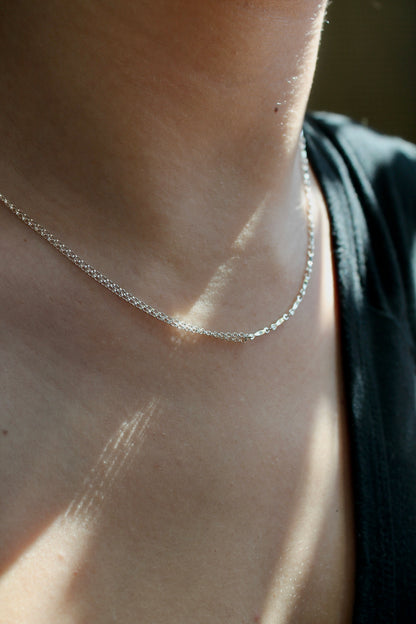 DOUBLE SIDED CHAIN NECKLACE - STERLING SILVER