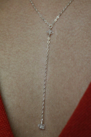 Herkimer Diamond Lariat Necklace