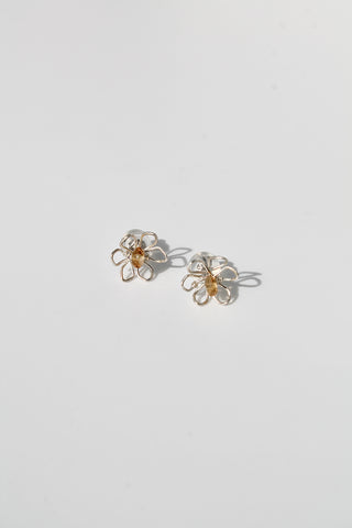 Daffodil & Citrine Studs - Sterling Silver