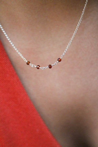 Birthstone Bar Necklace - Garnet (January) - Manifestation