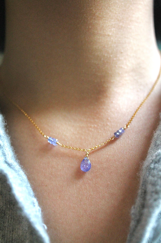 Flora Gemstone Drop Necklace