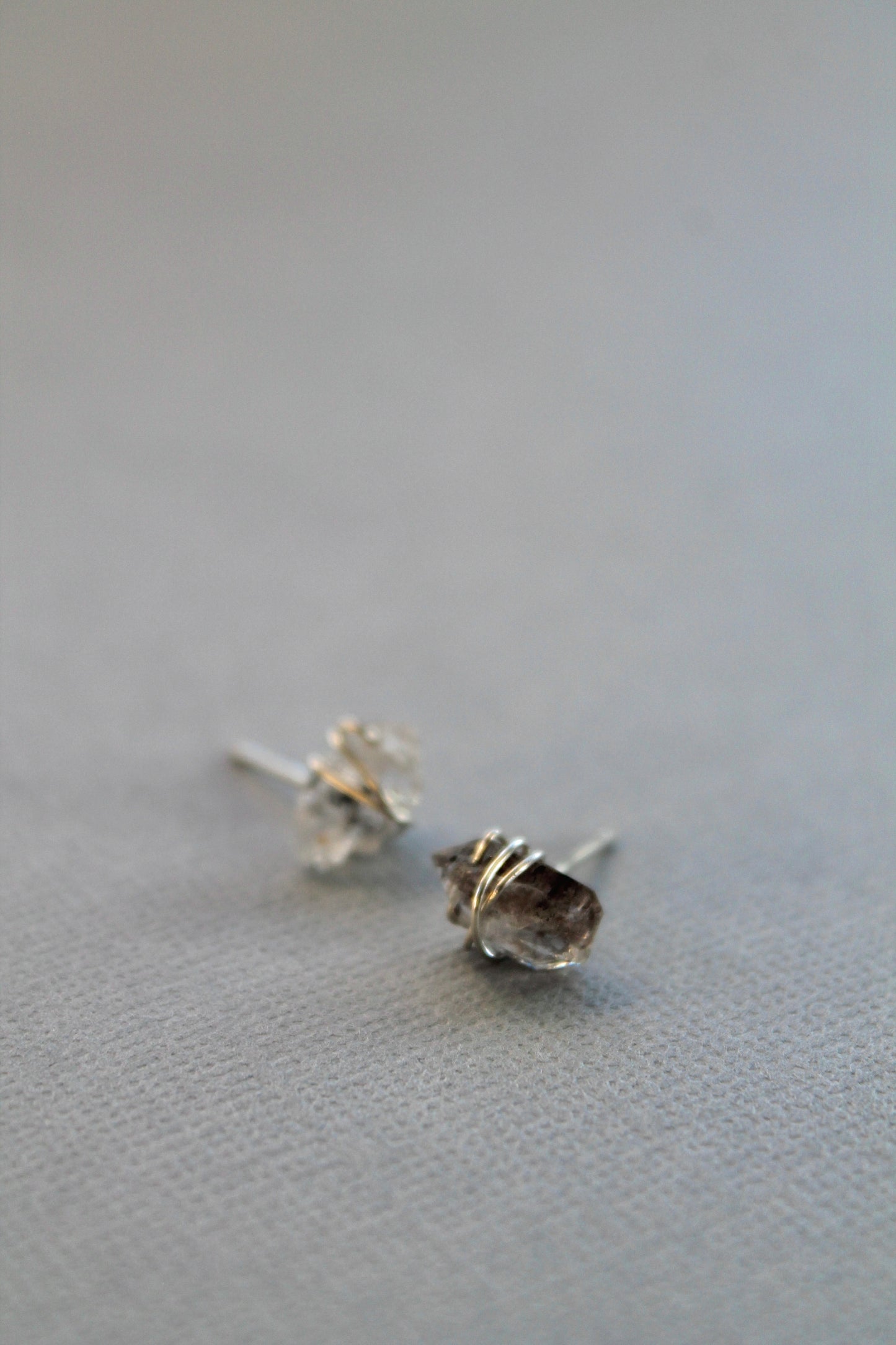 HERKIMER DIAMOND STUDS - STERLING SILVER