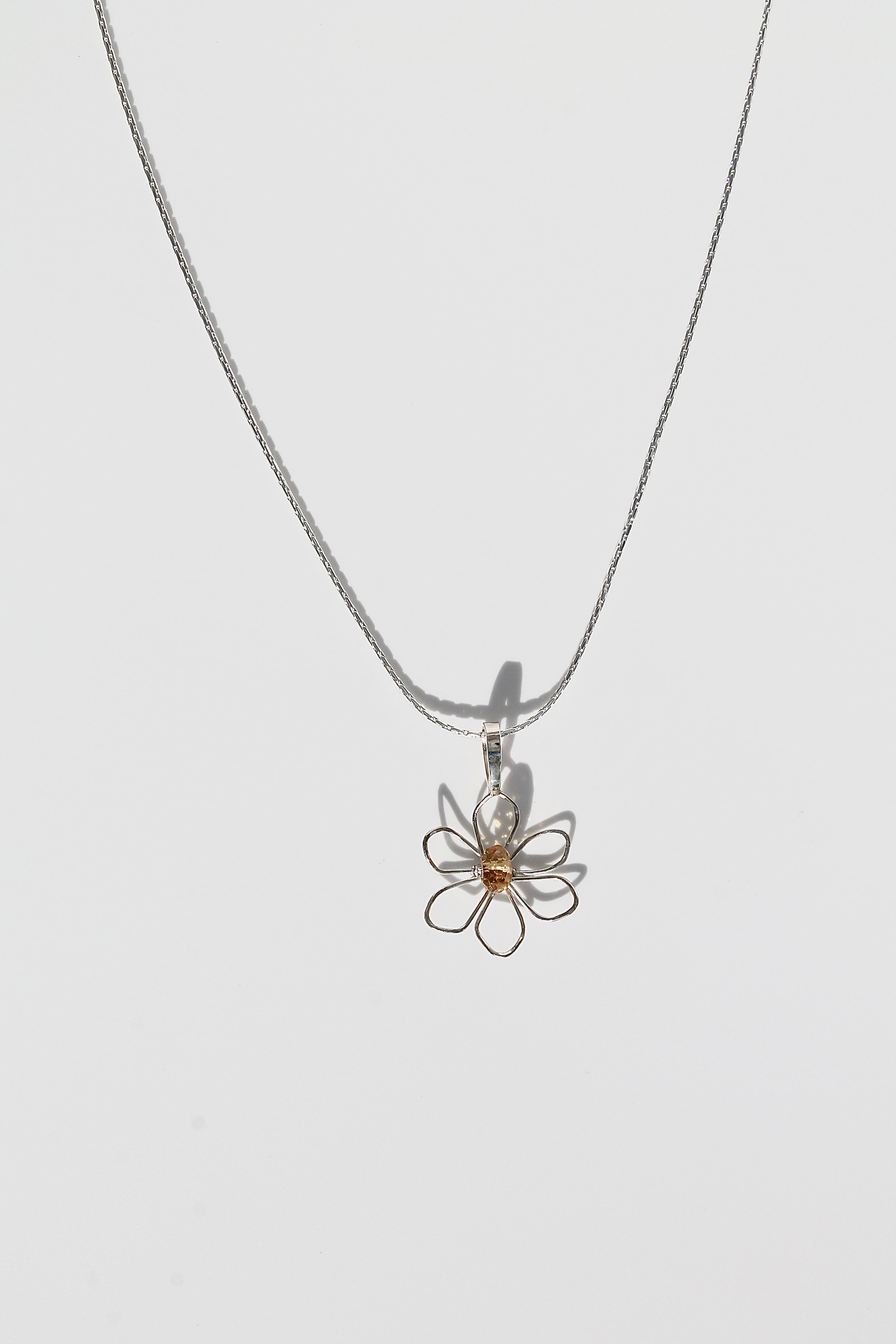Daffodil & Citrine Pendant Necklace