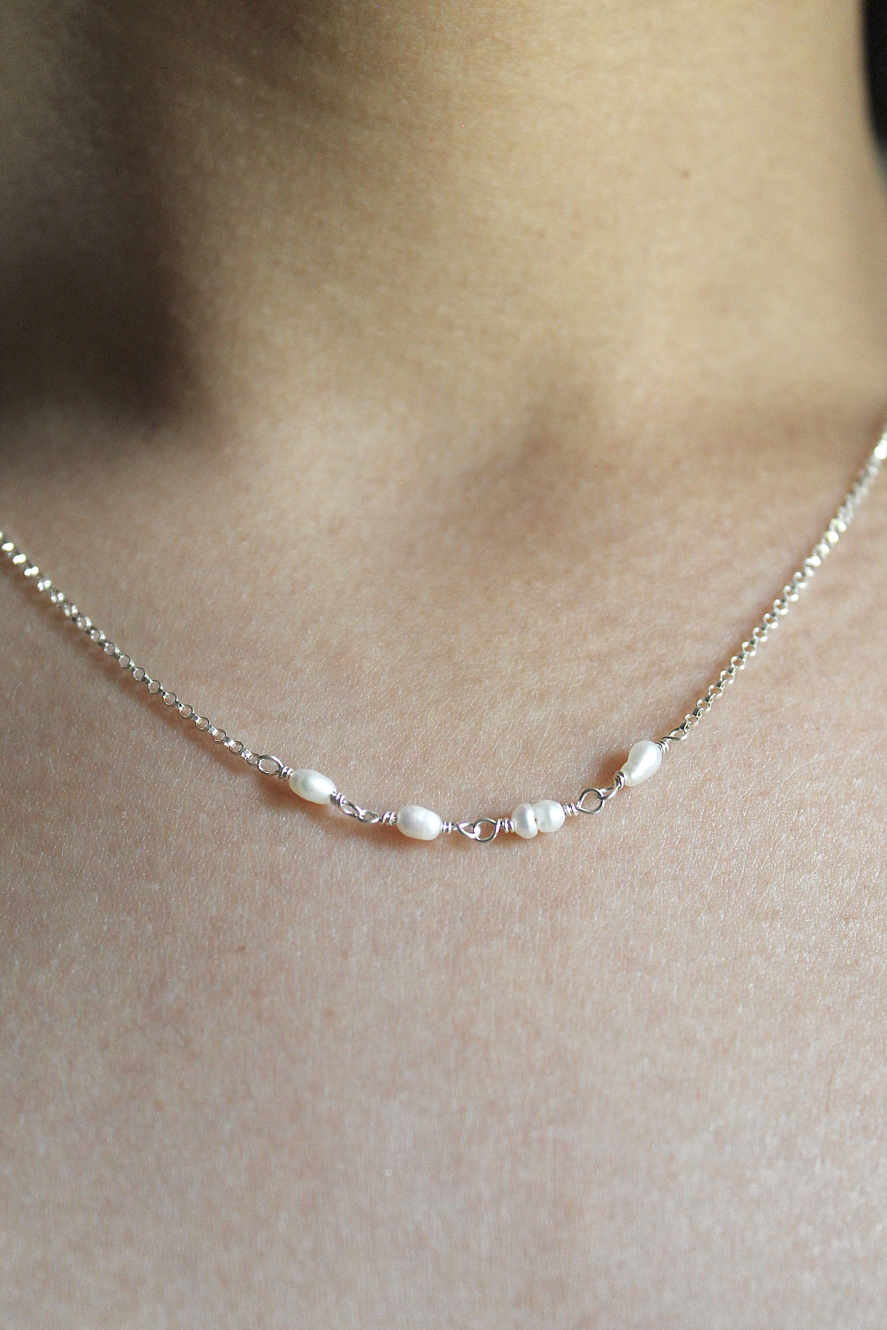 Birthstone Bar Necklace - Freshwater Pearl (June) - Purity