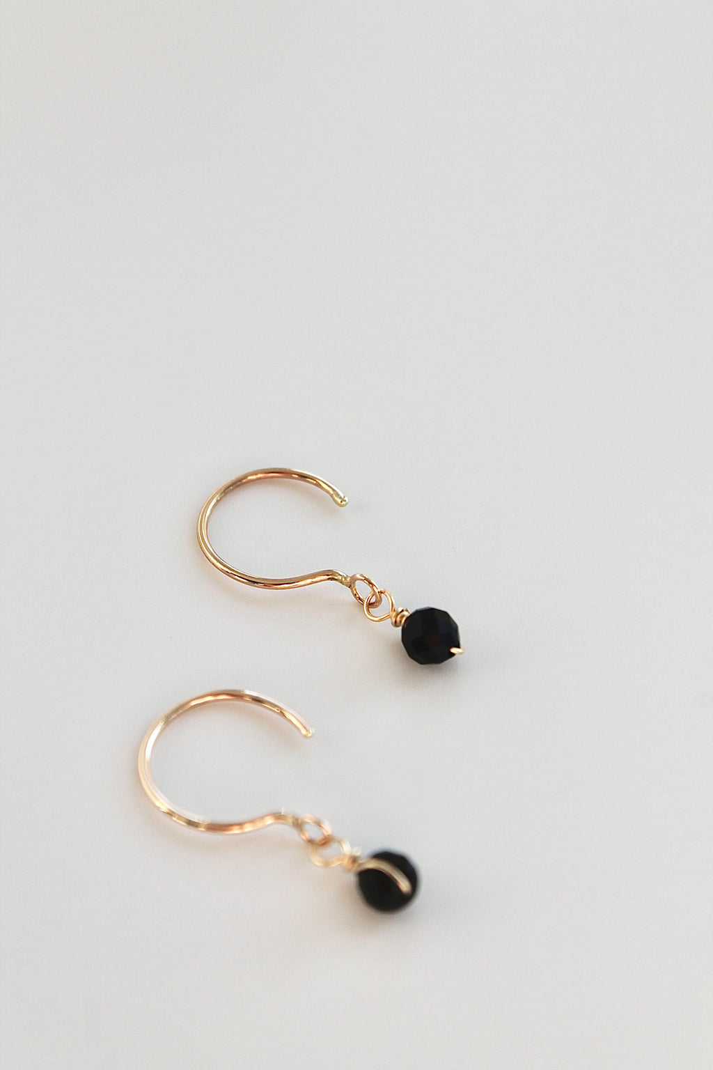 Threader Hoops (Black Tourmaline)