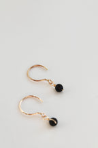 Threader Hoops (Black Tourmaline)
