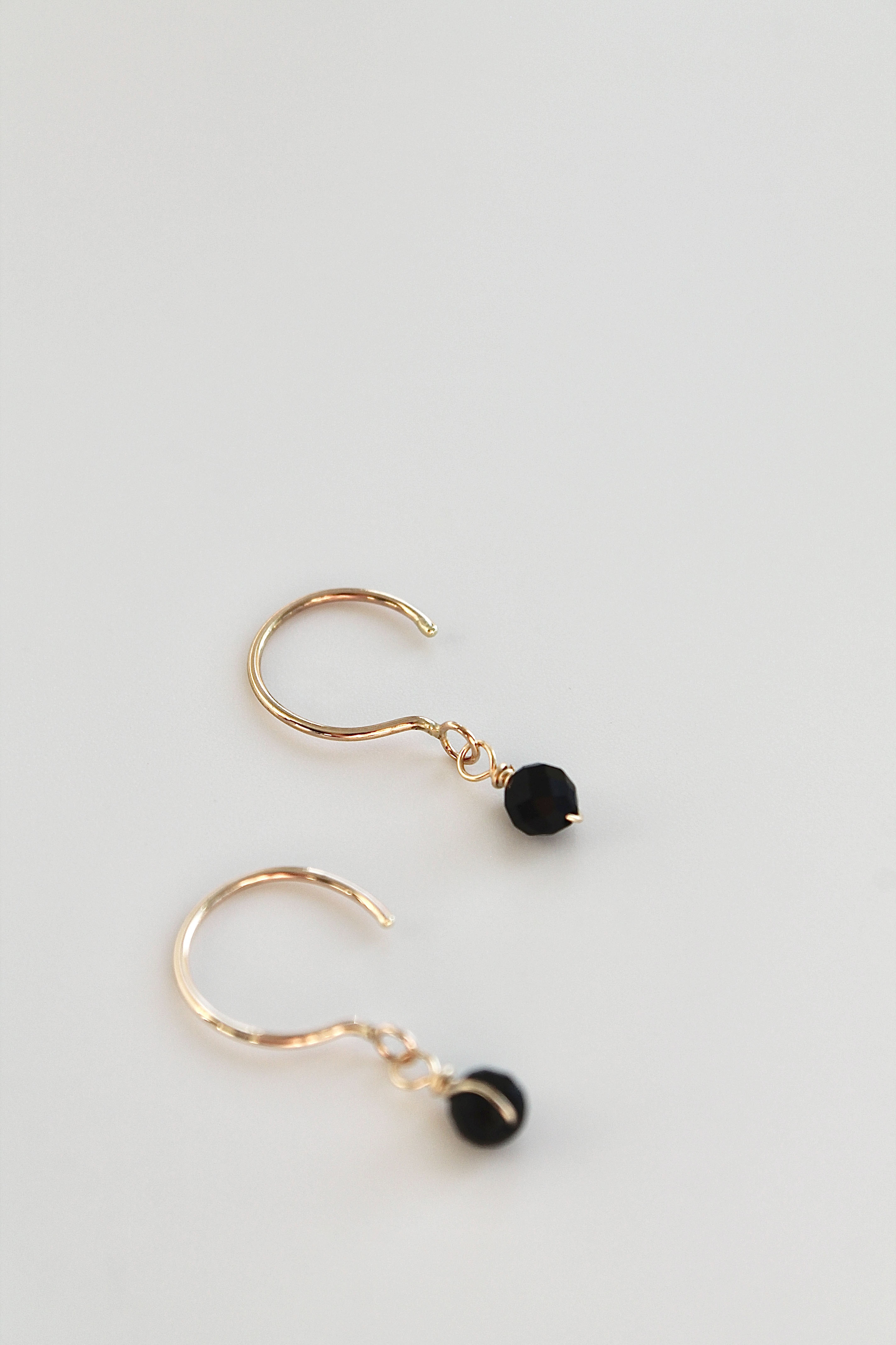 Threader Hoops (Black Tourmaline)