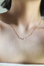 Birthstone Bar Necklace - Herkimer Diamond (April) - Divine Connection