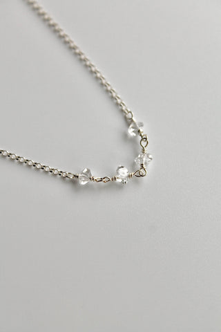 Collier barrette pierre de naissance - Diamant Herkimer (avril) - Divine Connection