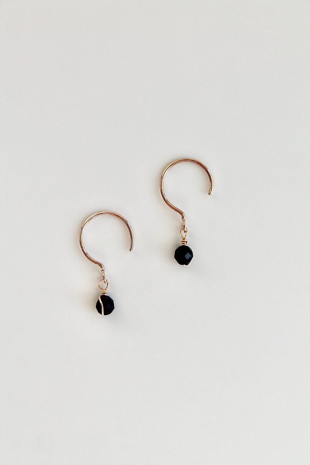 Threader Hoops (Black Tourmaline)