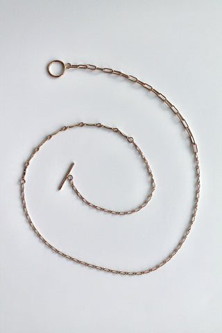 Toggle Clasp Patchwork Chain Necklace