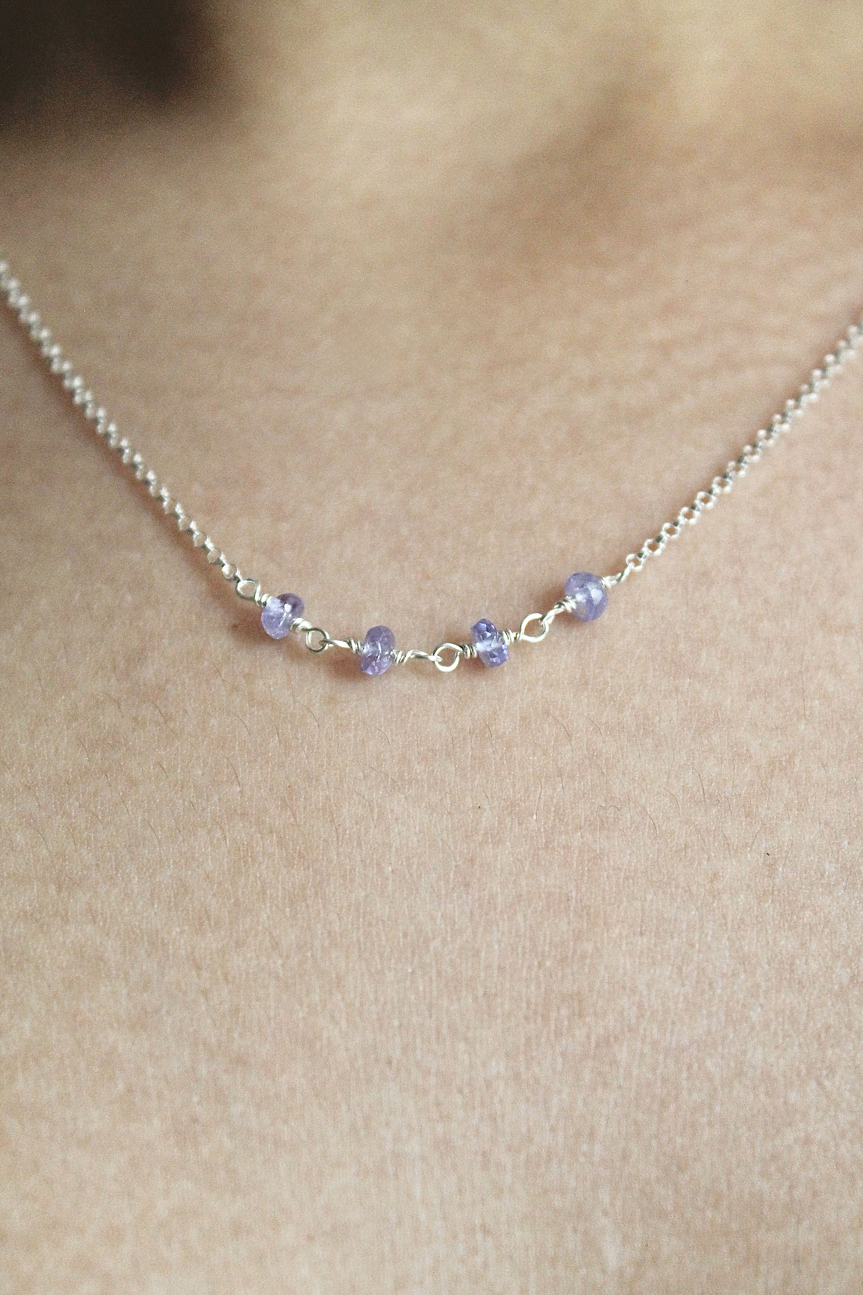 Birthstone Bar Necklace - Tanzanite (December) - Enlightenment