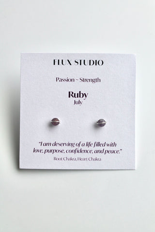Birthstone Studs - Ruby (July) - Passion