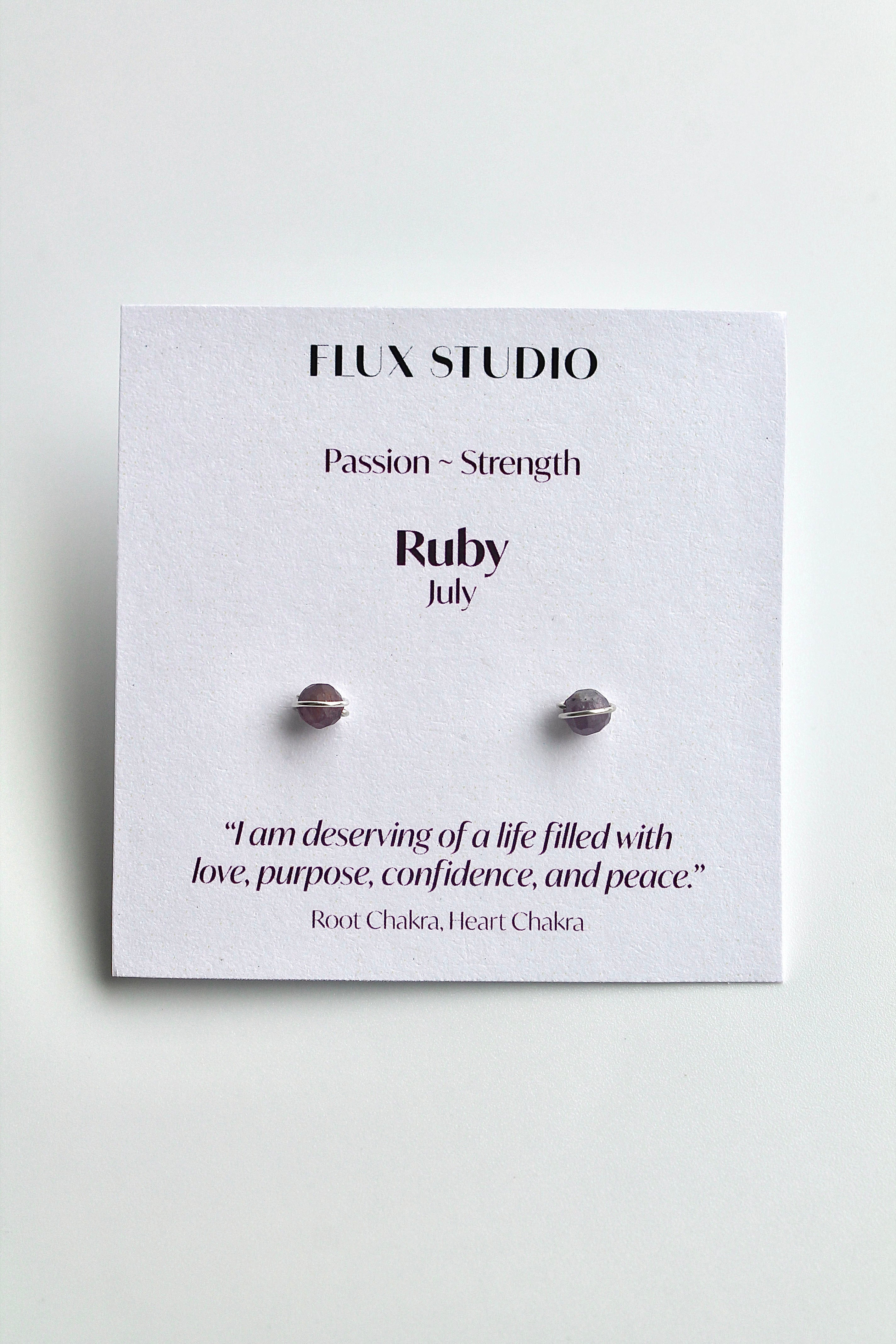Birthstone Studs - Ruby (July) - Passion